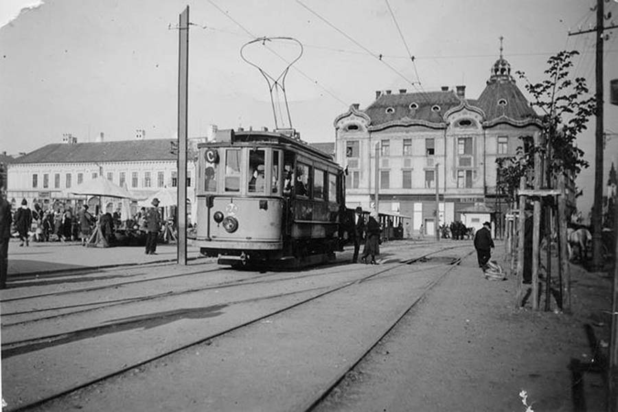 Tramvai în Oradea, fotografie istorică