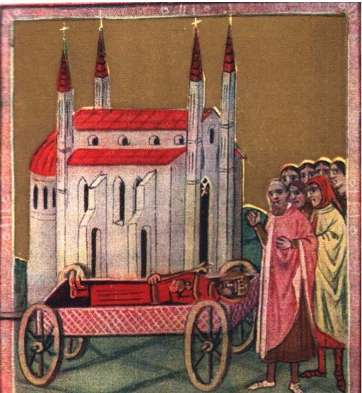 căruța cu trupul regelui Ladislau I