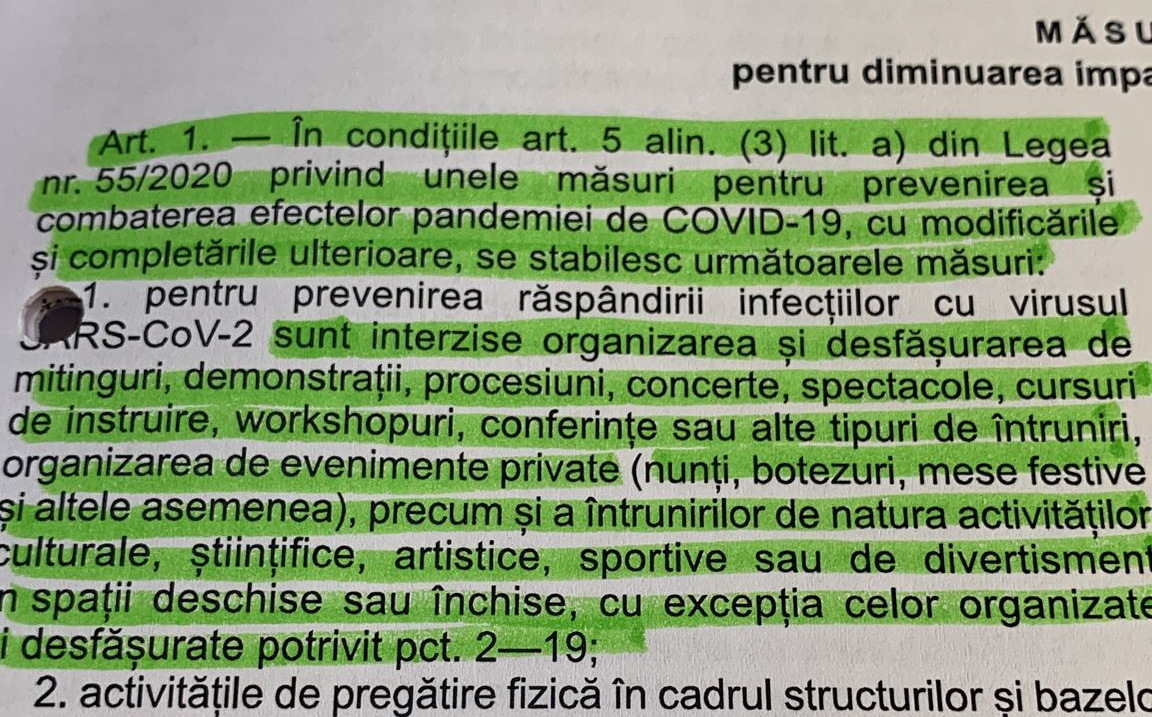 extras din HG privind restricţiile anti Covid / 6 ianuarie 2022
