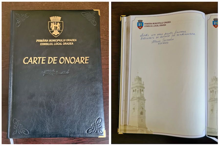 Mesajul Maiei Sandu în Cartea de onoare a orașului Oradea