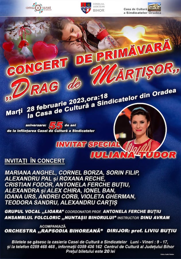 Afiş concert folcloric Oradea