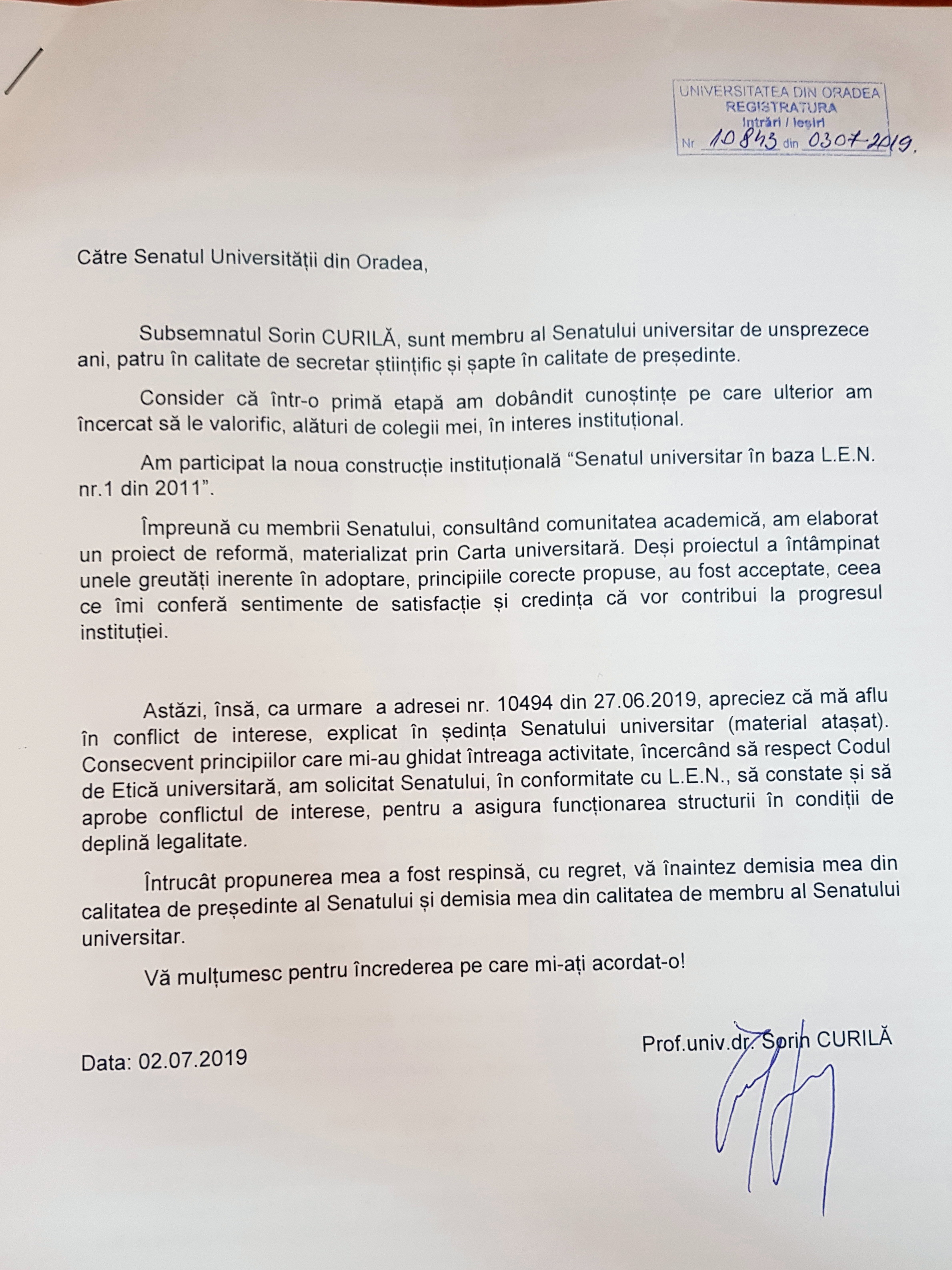 Demisie Sorin Curilă