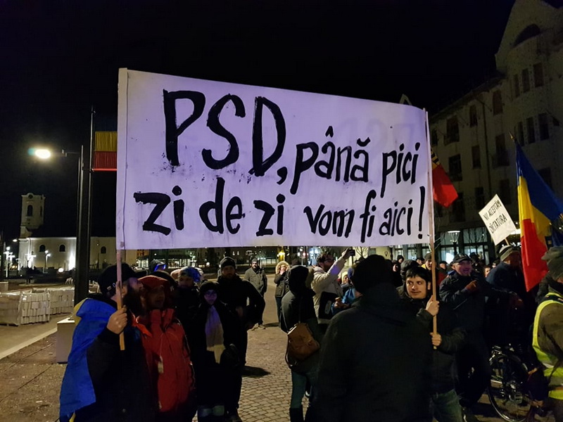 Pancartă anti-PSD